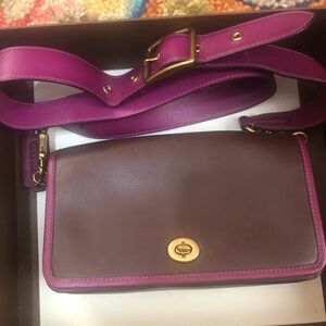 Coach Bordeaux and Purple Women's Cross Body Bag